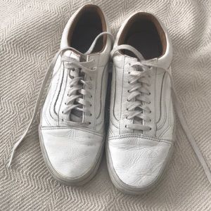 White leather Vans sneakers size women’s 9